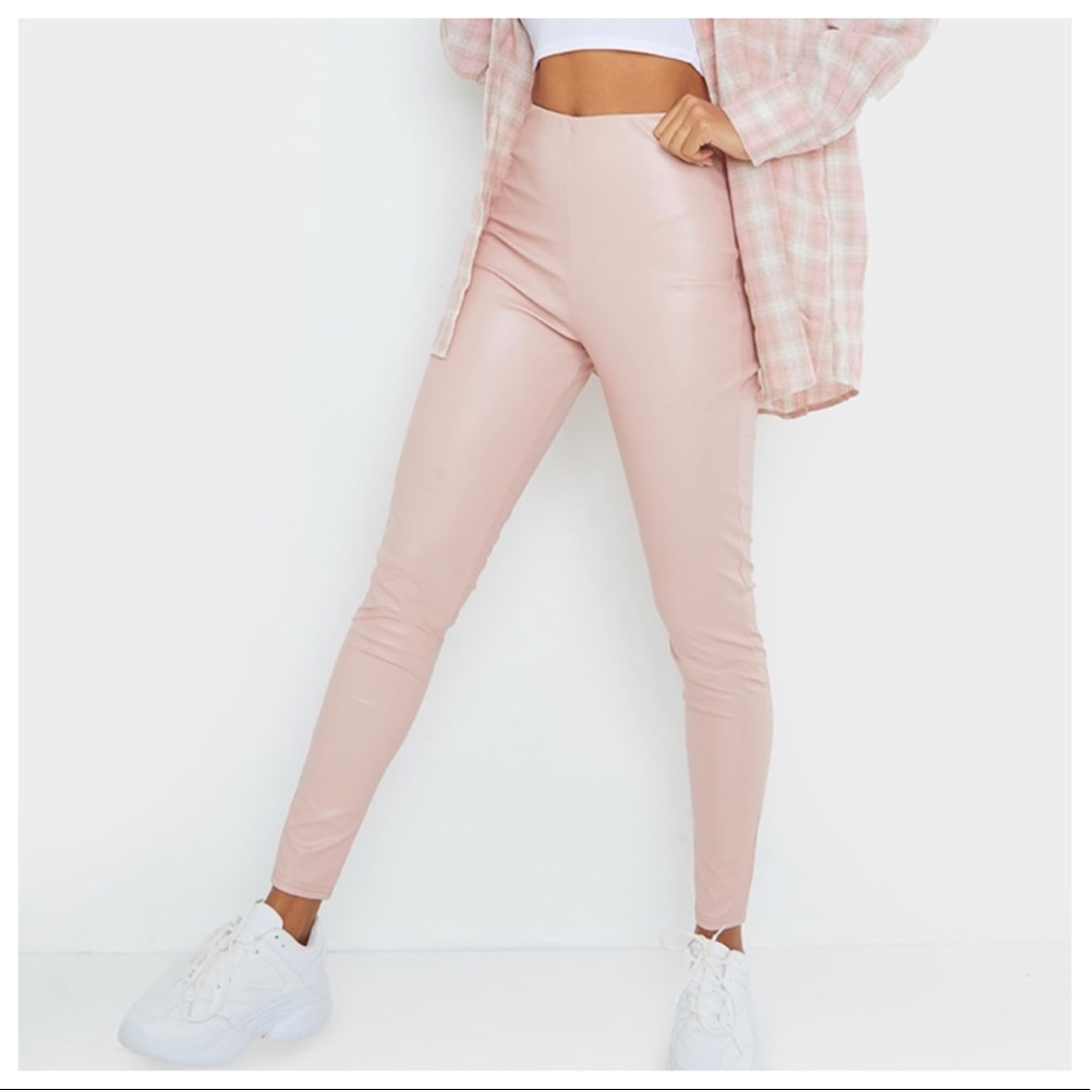 Mauve Favorite Faux Leather high waisted leggings
